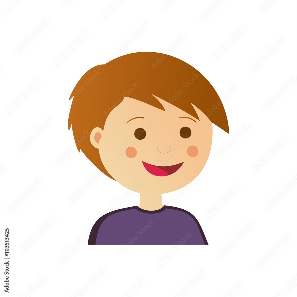Niño con gesto sonriente. Ilustración vectorial Niño con gesto sonriente. Ilustración vectorial