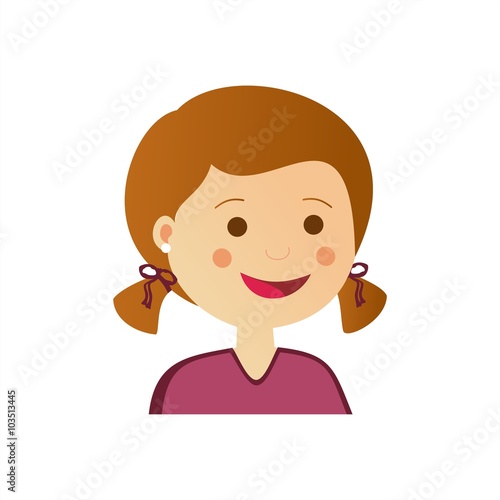 Niña con gesto sonriente. Ilustración vectorial