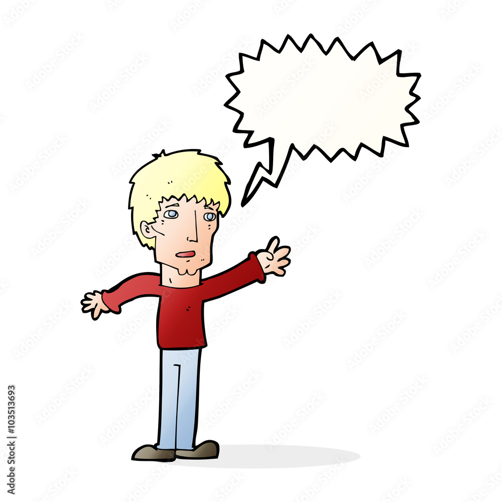 cartoon worried man reaching out with speech bubble cartoon worried man reaching out with speech bubble
