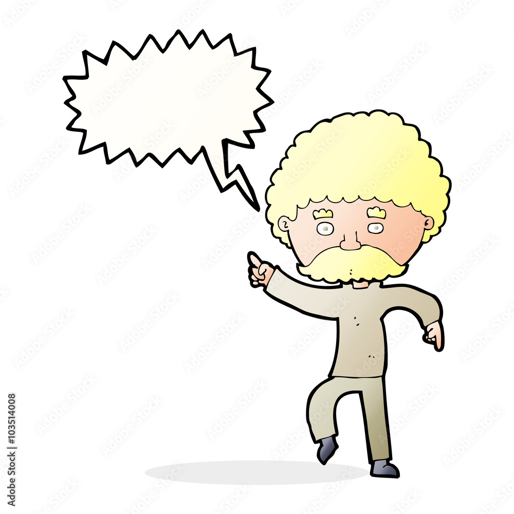 cartoon seventies style man disco dancing with speech bubble cartoon seventies style man disco dancing with speech bubble