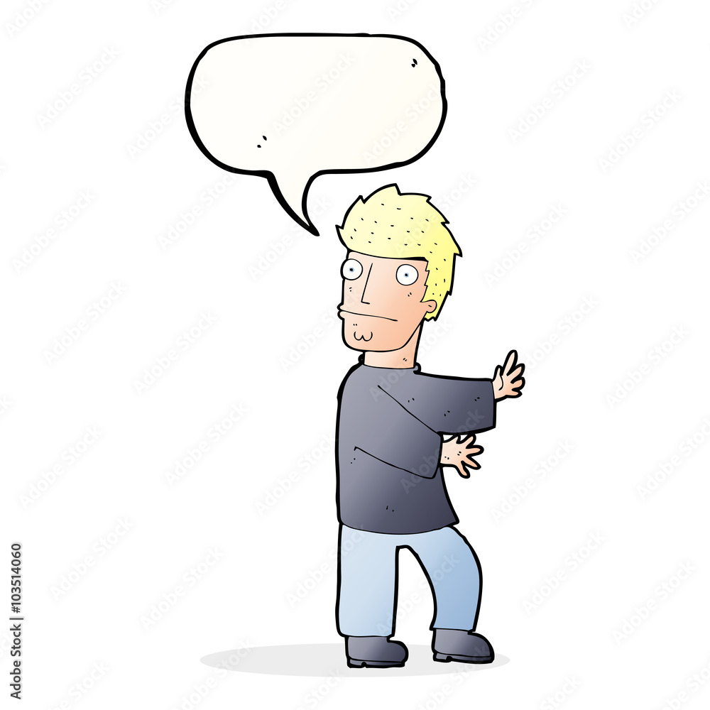 cartoon nervous man with speech bubble cartoon nervous man with speech bubble