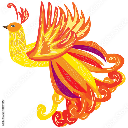 The Phoenix bird as a symbol of rebirth, vector illustration, th