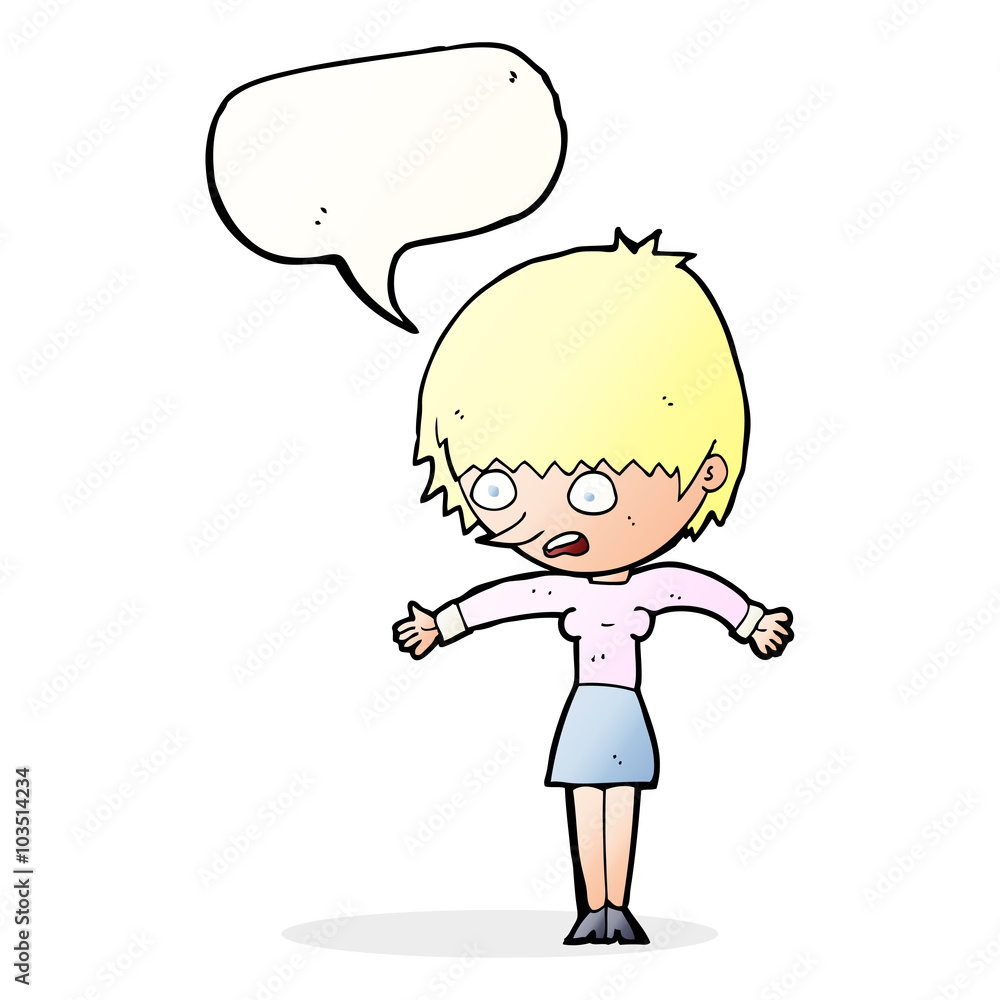 cartoon woman panicking with speech bubble cartoon woman panicking with speech bubble