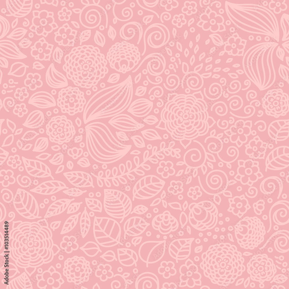 Floral doodle wallpaper seamless pattern. Floral doodle wallpaper seamless pattern.