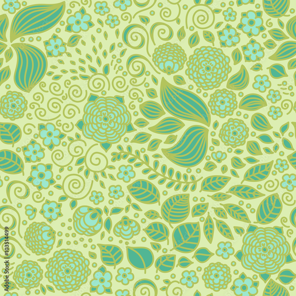 Floral doodle wallpaper seamless pattern. Floral doodle wallpaper seamless pattern.