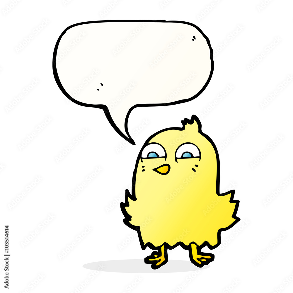 funny cartoon bird with speech bubble funny cartoon bird with speech bubble
