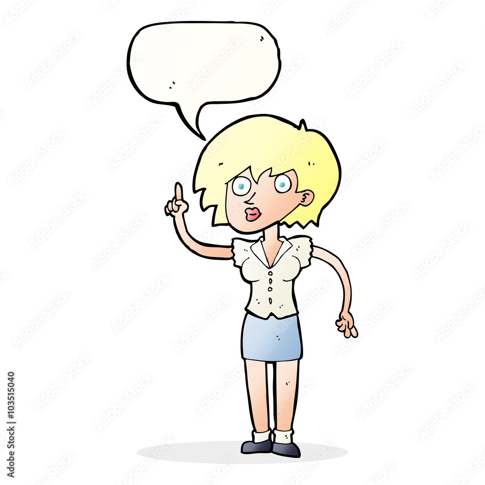 cartoon woman with question with speech bubble cartoon woman with question with speech bubble