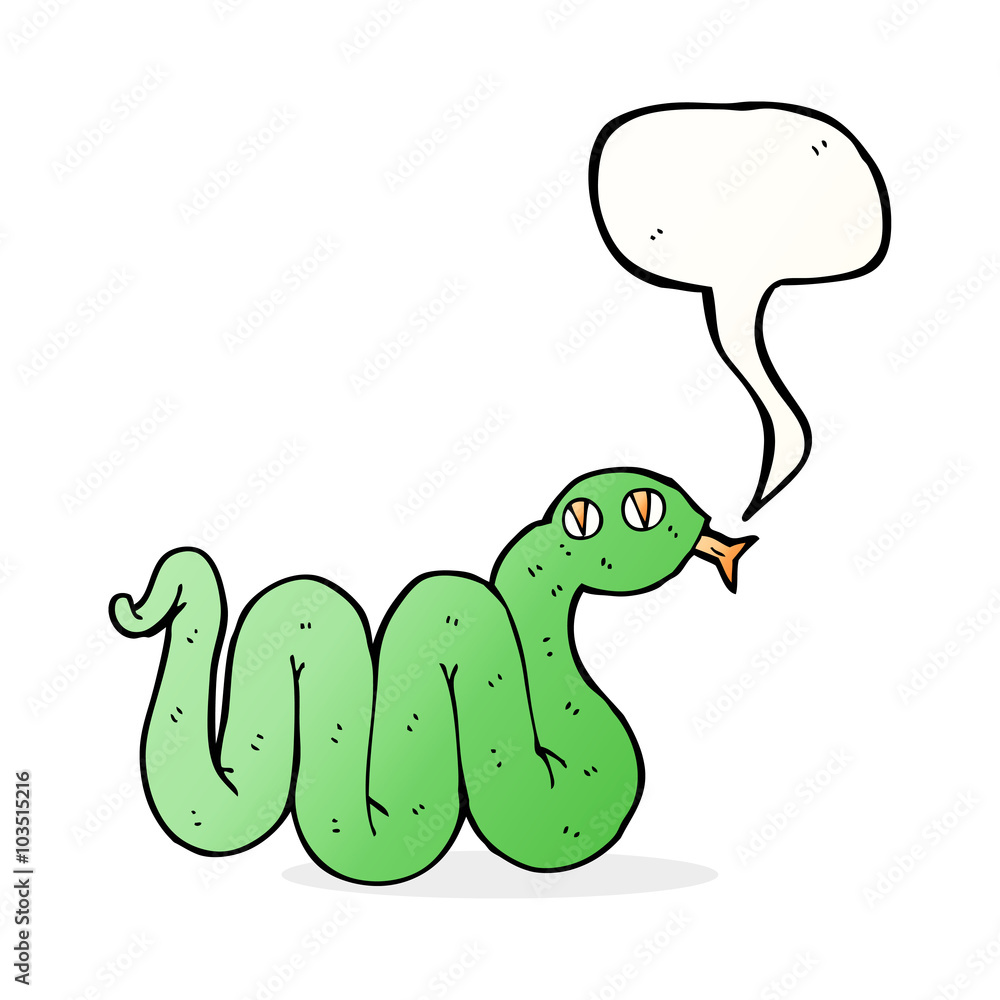 funny cartoon snake with speech bubble funny cartoon snake with speech bubble