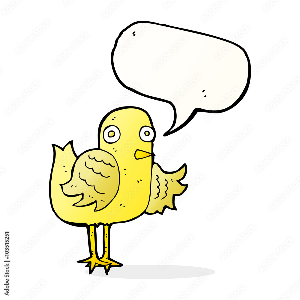 cartoon bird waving wing with speech bubble cartoon bird waving wing with speech bubble