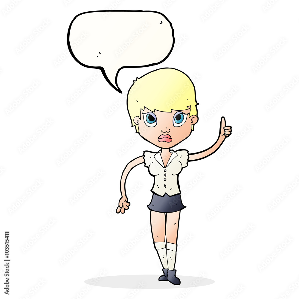 cartoon pretty woman with idea with speech bubble cartoon pretty woman with idea with speech bubble