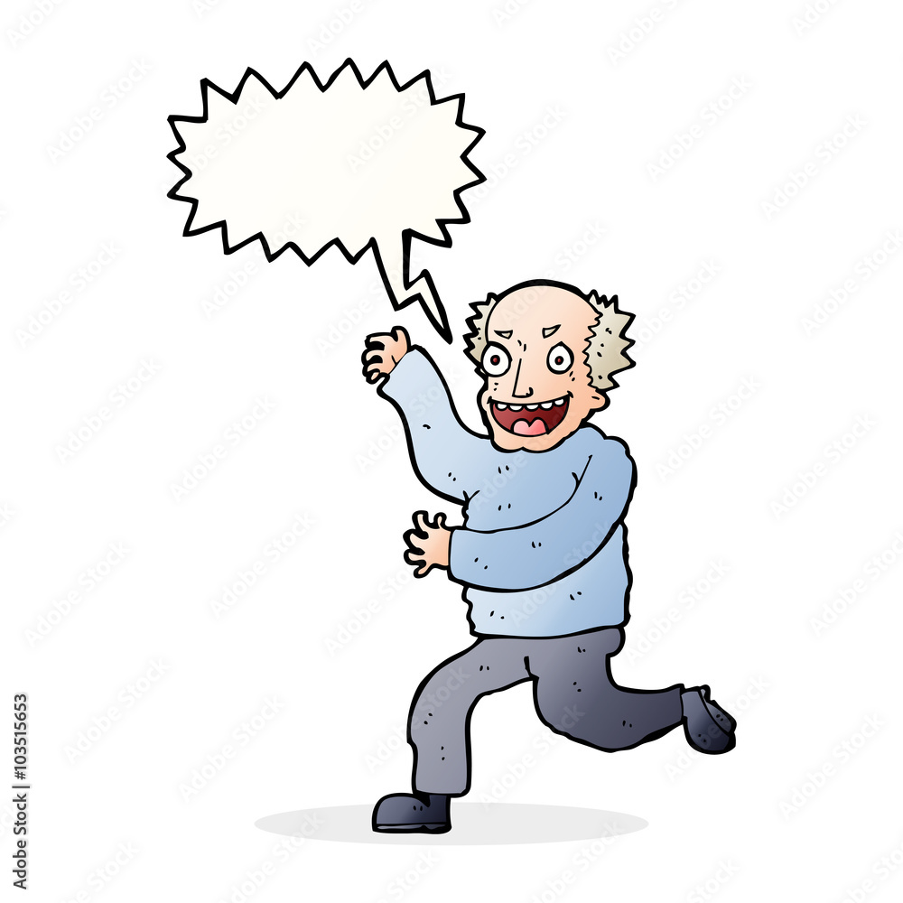cartoon evil old man with speech bubble cartoon evil old man with speech bubble