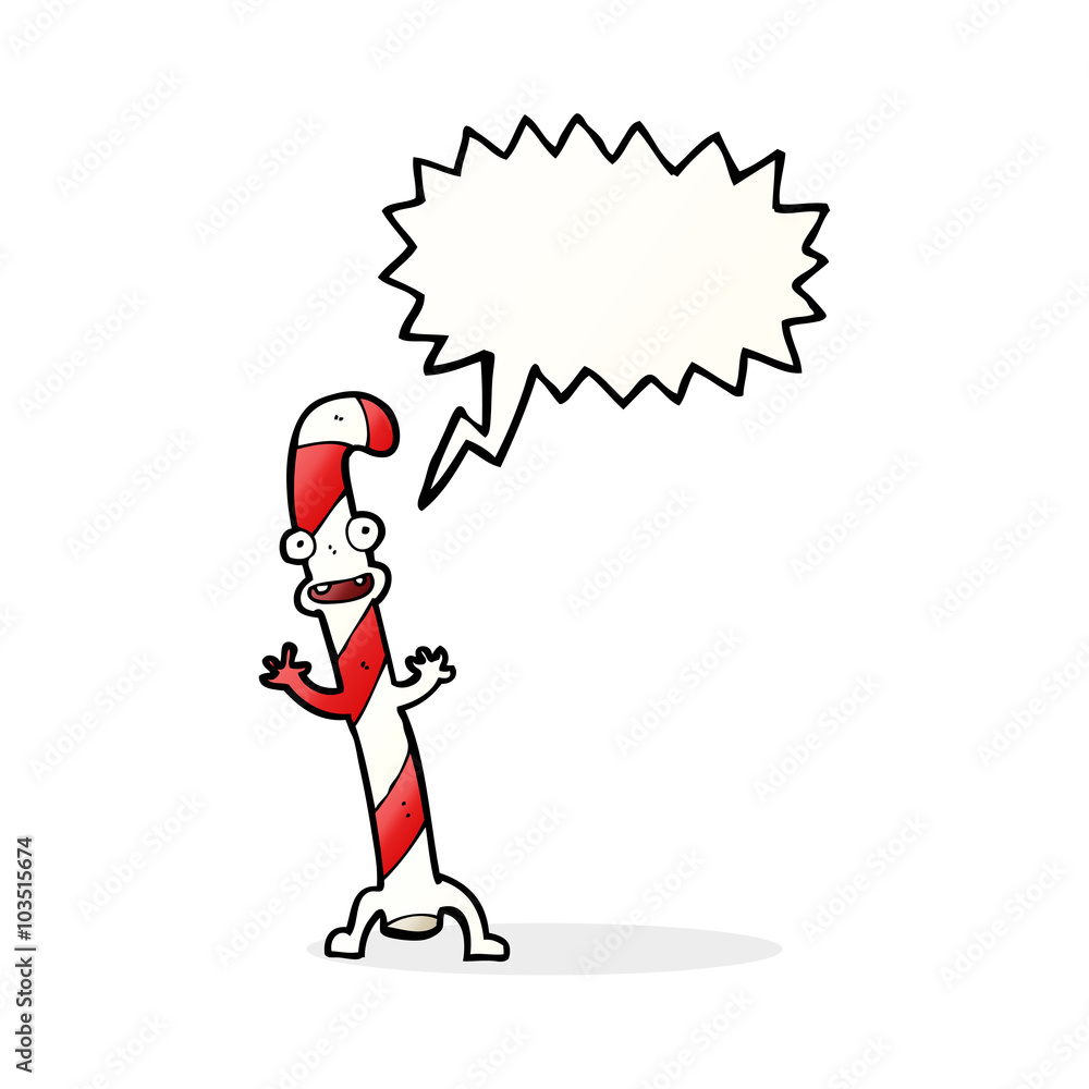 cartoon dancing christmas candy cane with speech bubble cartoon dancing christmas candy cane with speech bubble