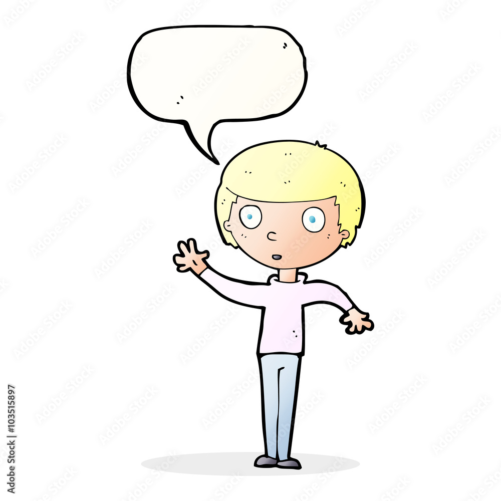 cartoon staring boy with speech bubble cartoon staring boy with speech bubble