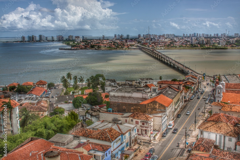 Vista aérea da cidade de São Luis no Estado do Maranhão. - obrazy, fototapety, plakaty 