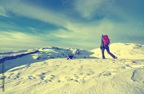 Winter mountain walking