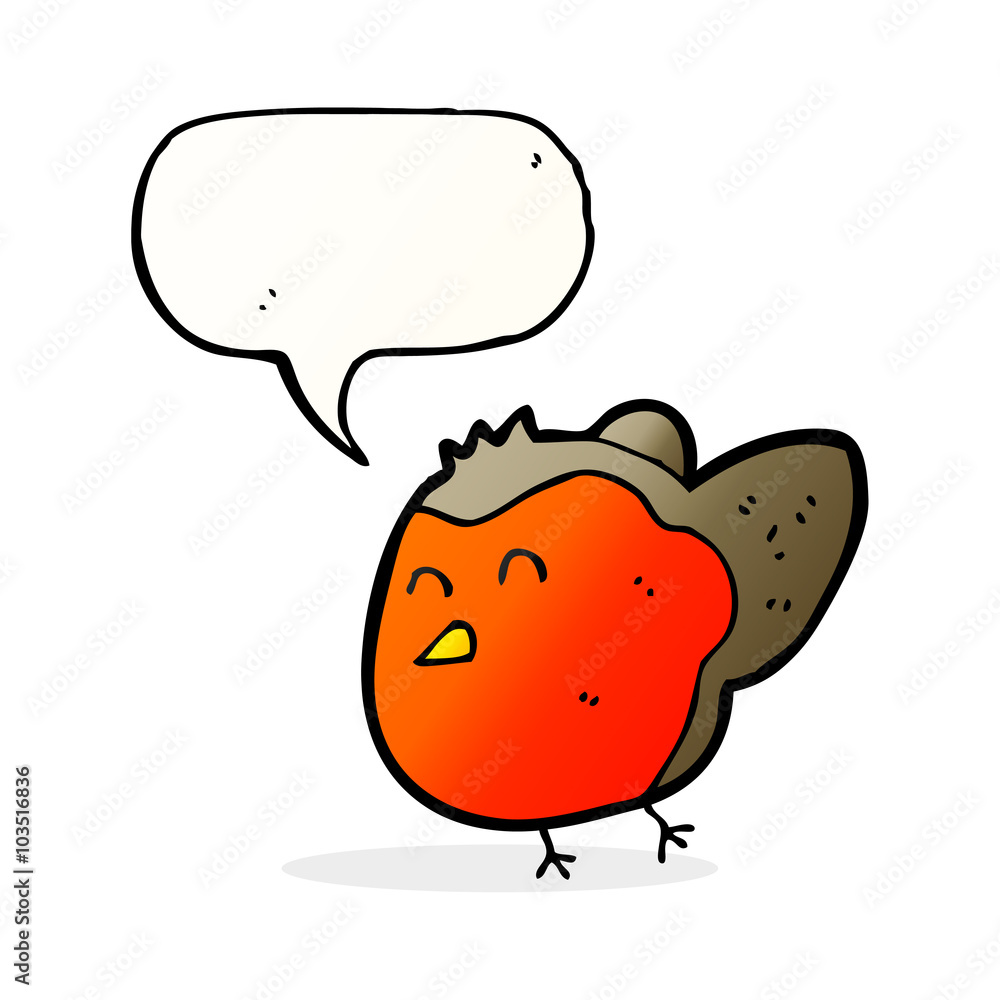 cartoon robin with speech bubble cartoon robin with speech bubble