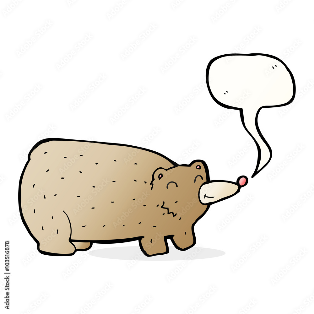 funny cartoon bear with speech bubble funny cartoon bear with speech bubble