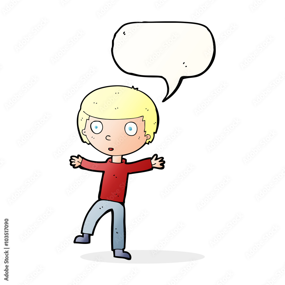 cartoon startled boy with speech bubble cartoon startled boy with speech bubble