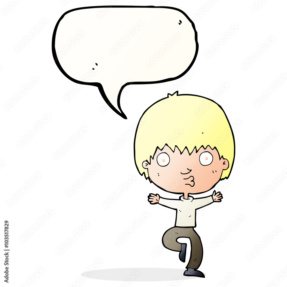 cartoon excited boy with speech bubble cartoon excited boy with speech bubble
