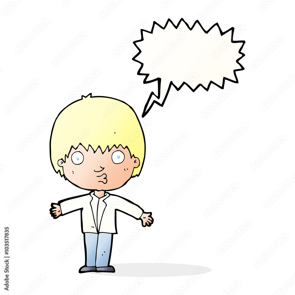 cartoon amazed boy with speech bubble cartoon amazed boy with speech bubble