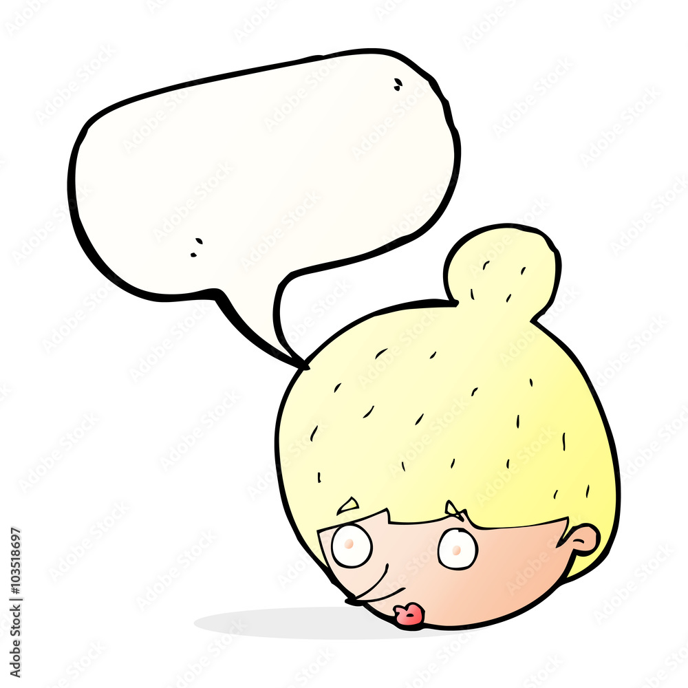 cartoon surprised woman's face with speech bubble cartoon surprised woman's face with speech bubble
