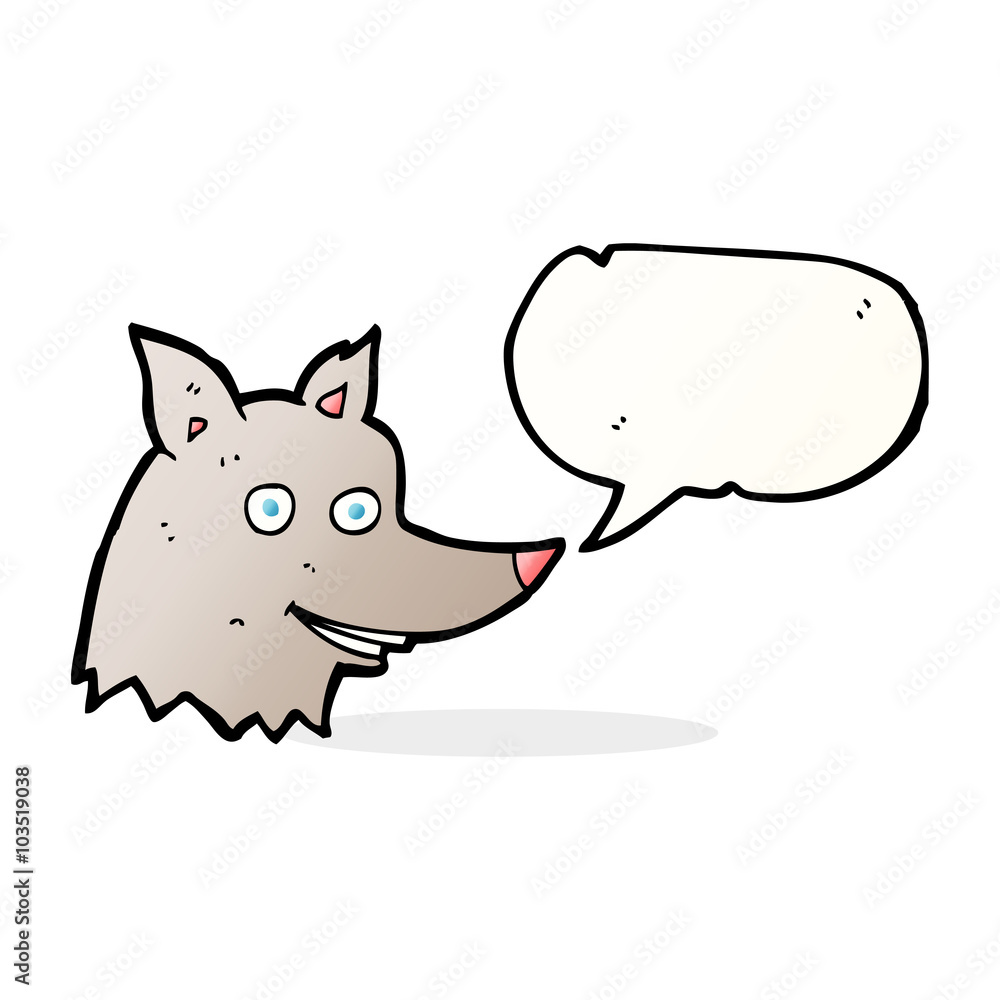 cartoon wolf head with speech bubble cartoon wolf head with speech bubble