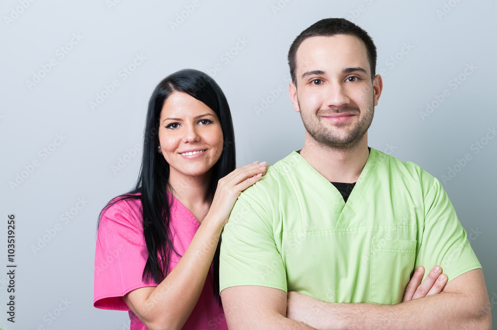 Young and beautiful dental doctors Young and beautiful dental doctors