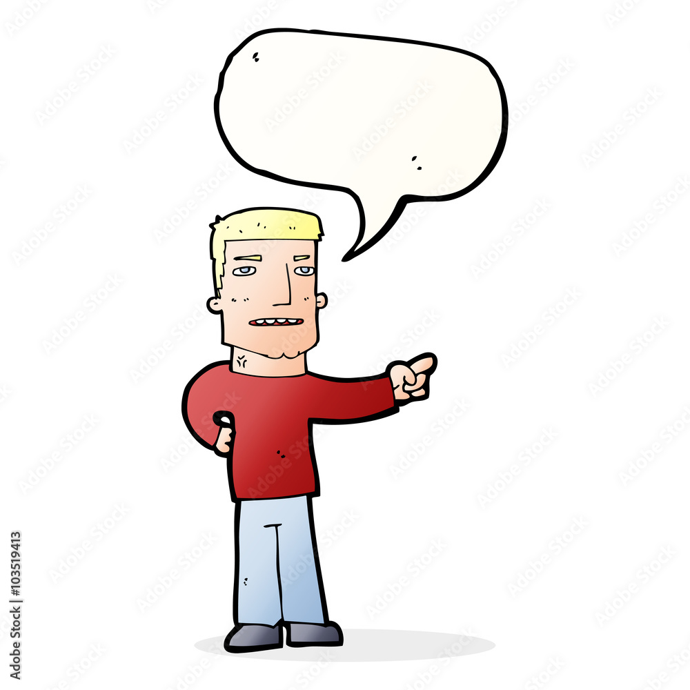 cartoon man pointing with speech bubble cartoon man pointing with speech bubble