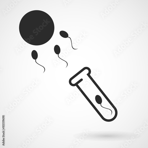 Sperm and test tube - .artificial insemination concept icon