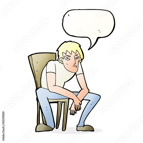 cartoon dejected man with speech bubble
