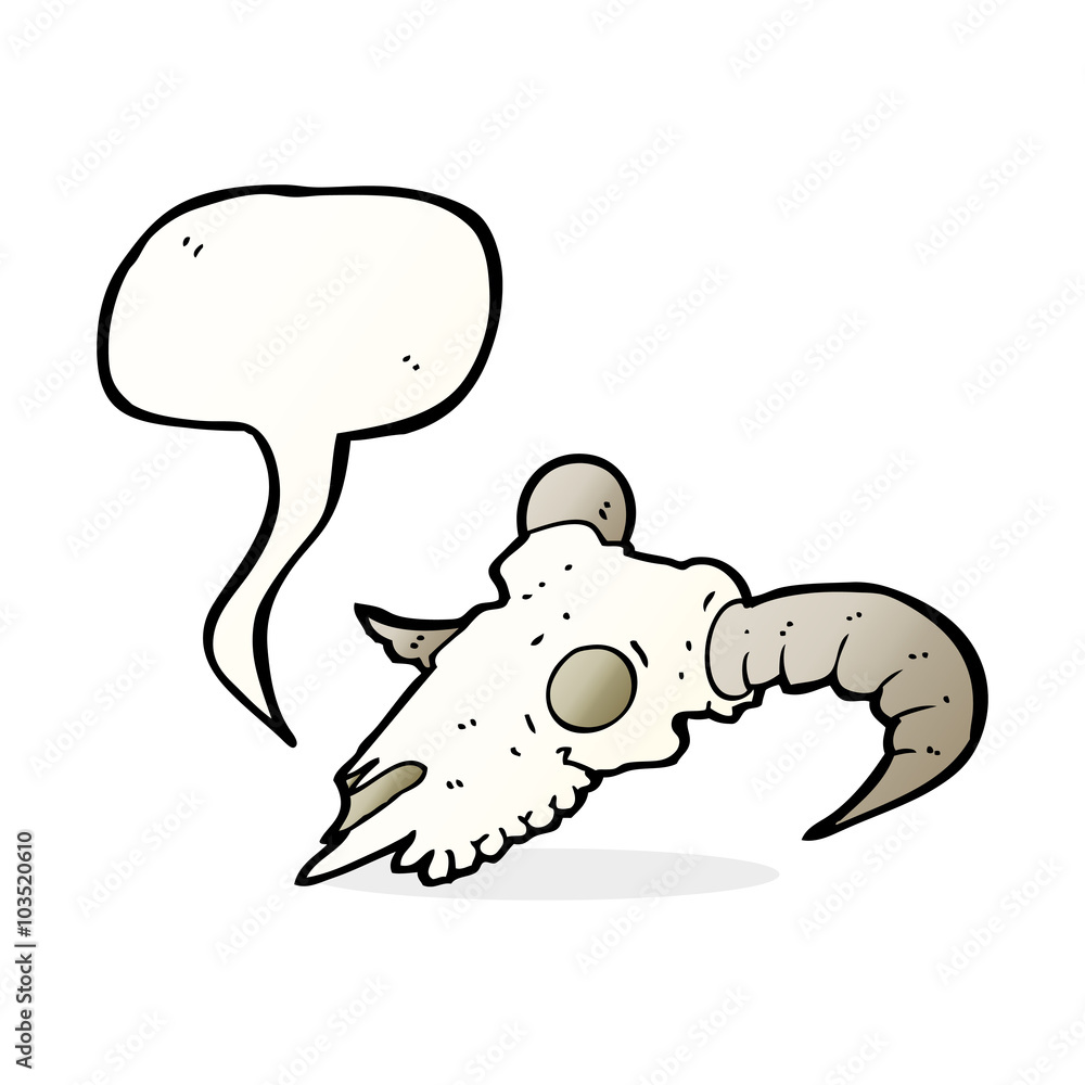 cartoon ram skull with speech bubble cartoon ram skull with speech bubble