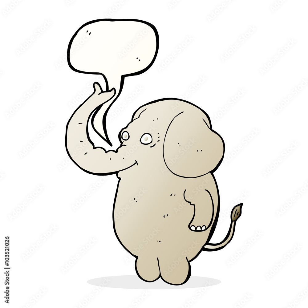 cartoon funny elephant with speech bubble cartoon funny elephant with speech bubble