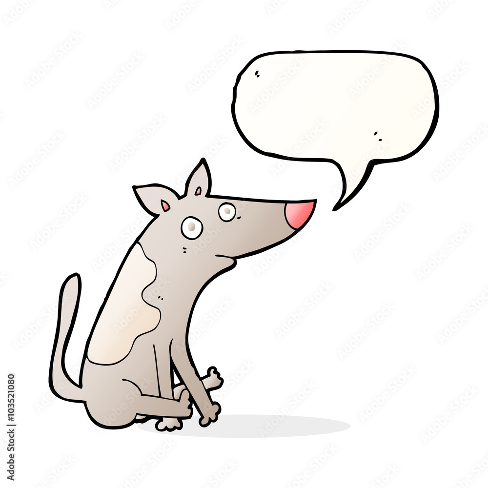 cartoon dog with speech bubble cartoon dog with speech bubble