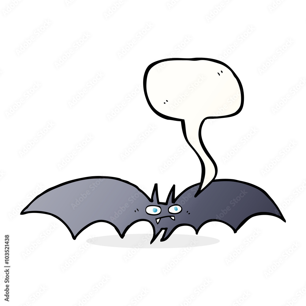 Fototapeta premium cartoon vampire bat with speech bubble