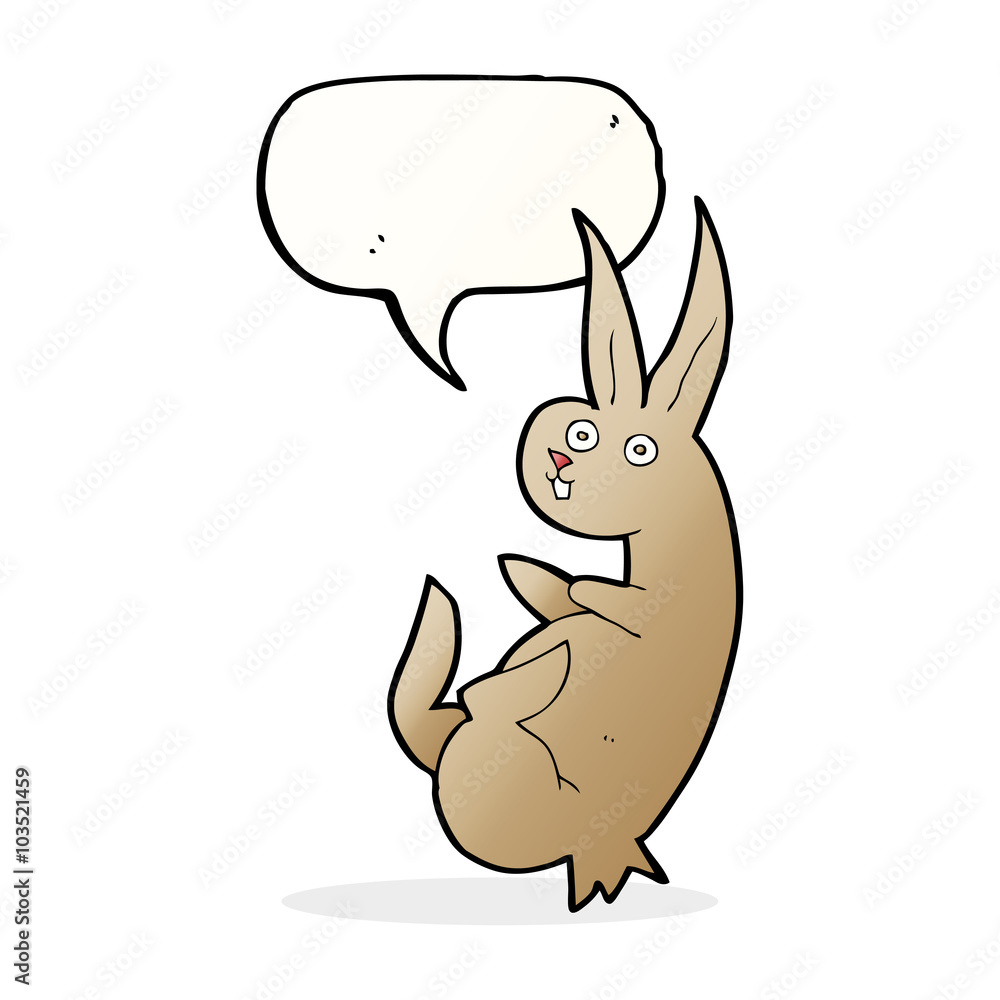 cue cartoon rabbit with speech bubble cue cartoon rabbit with speech bubble