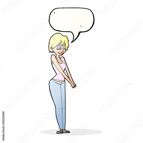 Wallpaper Mural cartoon content woman with speech bubble Torontodigital.ca