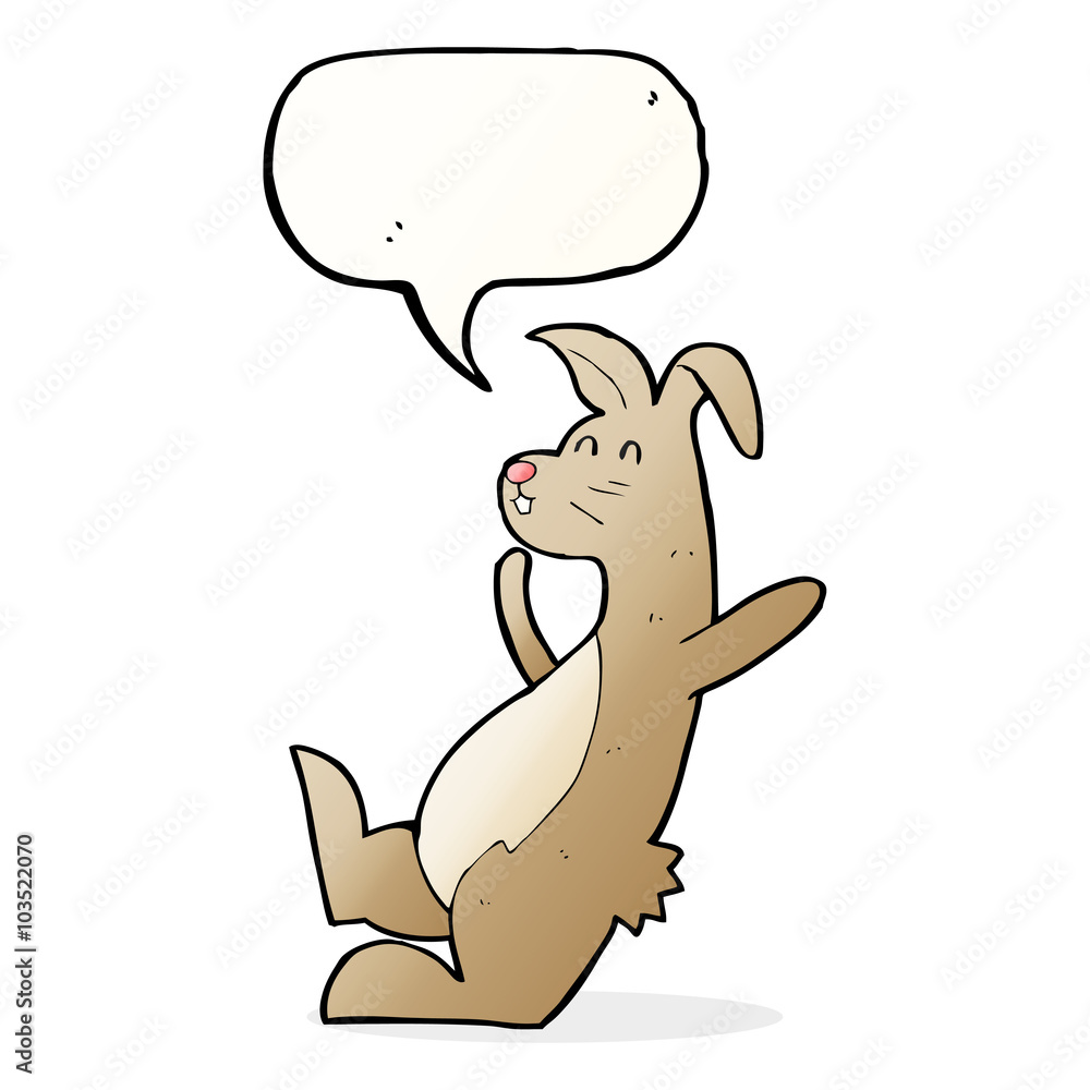cartoon hare with speech bubble cartoon hare with speech bubble