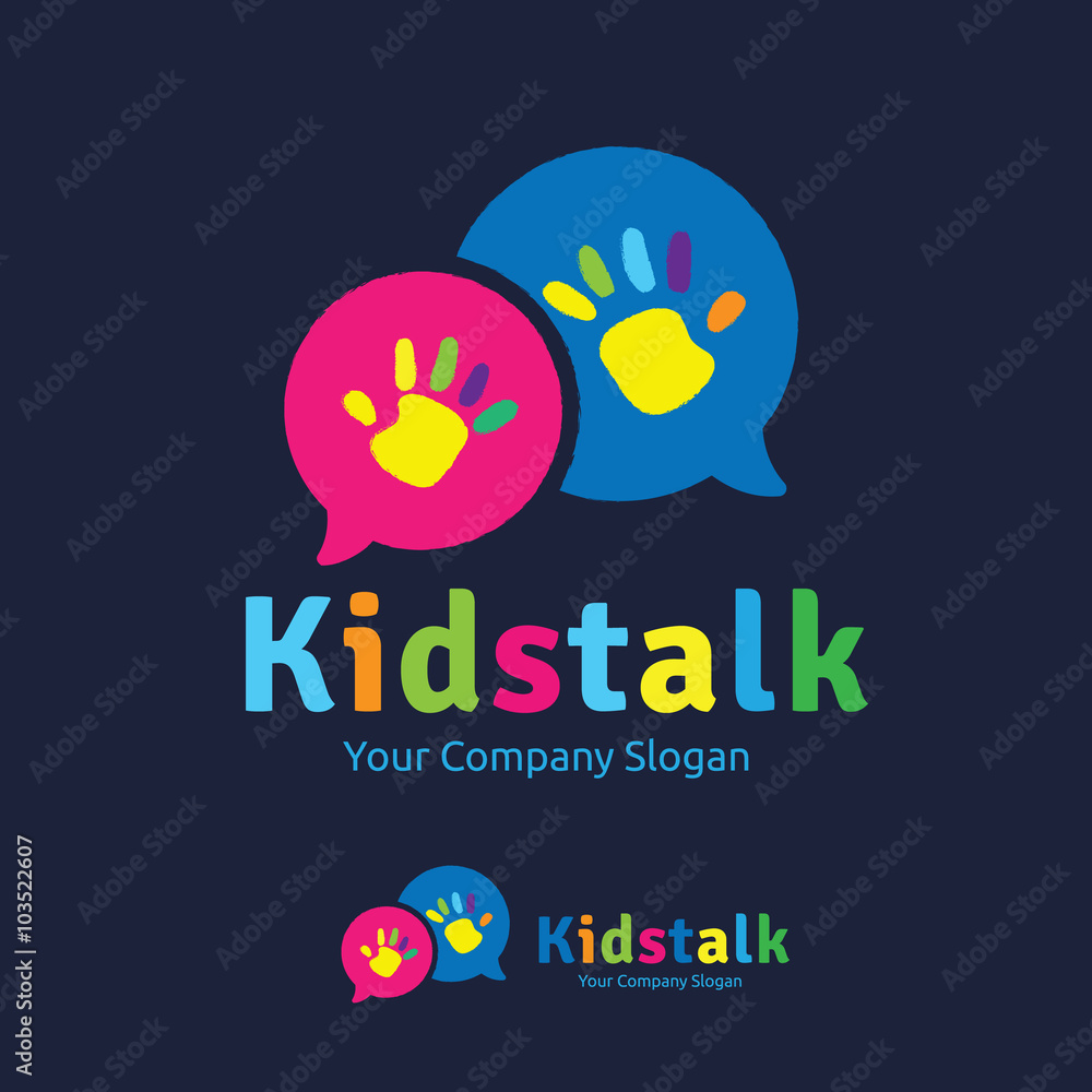 Kids logo,vector logo template