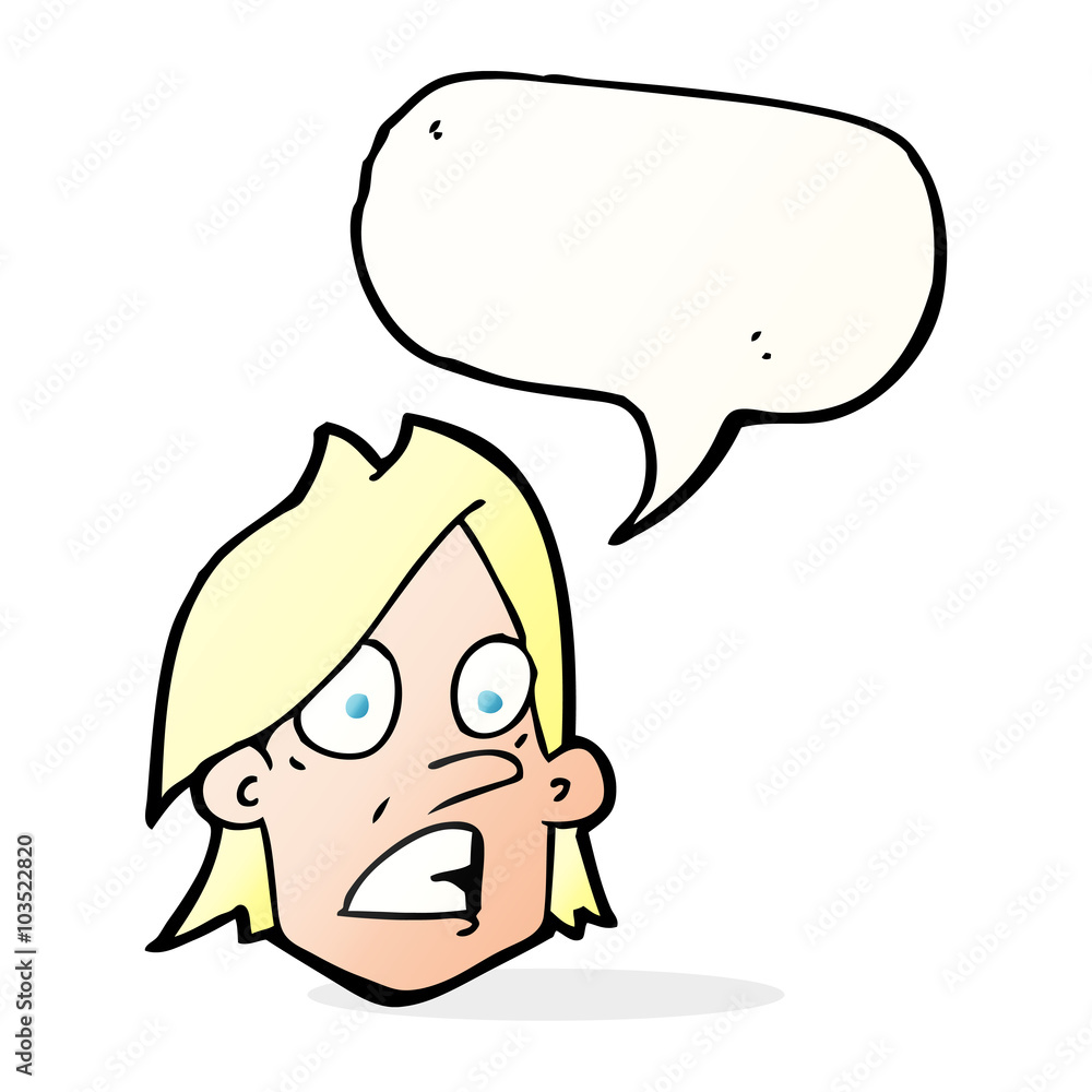 cartoon frightened face with speech bubble cartoon frightened face with speech bubble