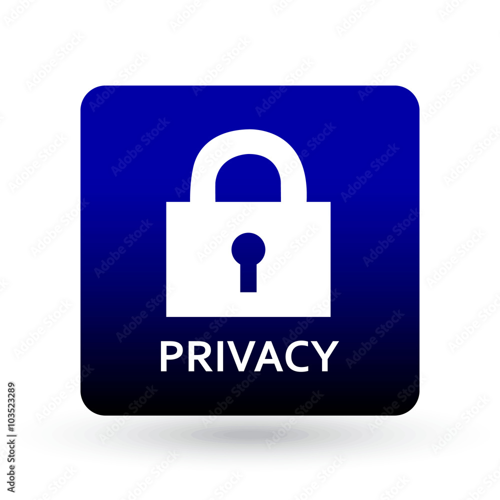 privacy lock icon, blue icon. privacy lock icon, blue icon.