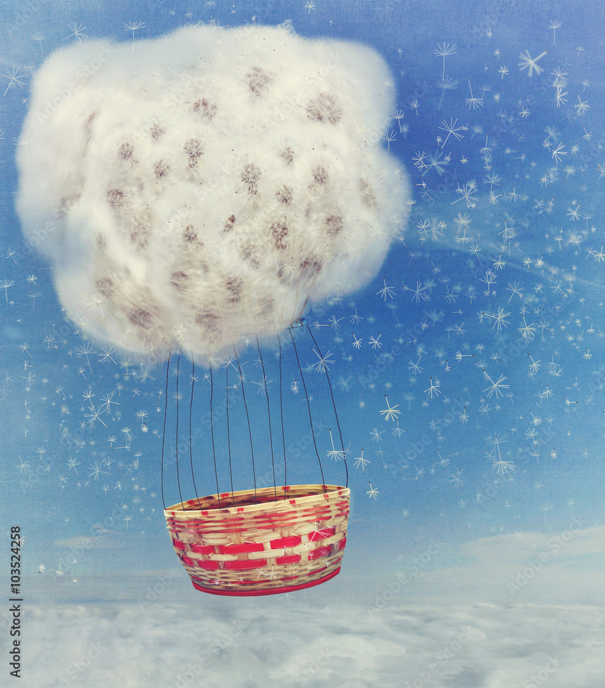 Fototapeta premium Illustration of balloon in form of dandelion