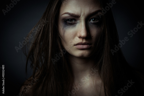 Close up photo of sorrow sad girl © deagreez