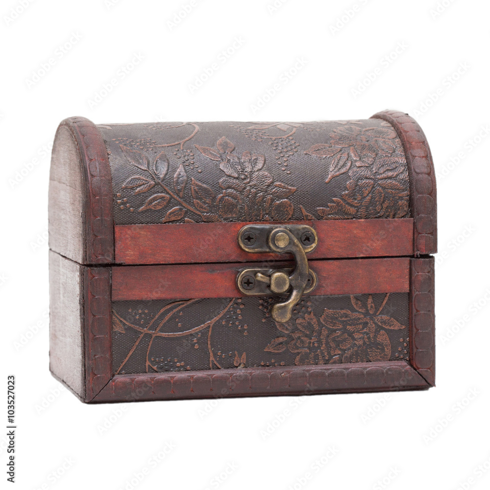 Old ancient chest isolated on white background Old ancient chest isolated on white background
