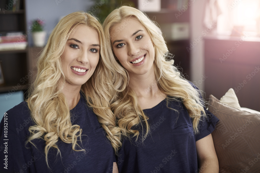 Portrait of two beautiful blonde sisters Portrait of two beautiful blonde sisters