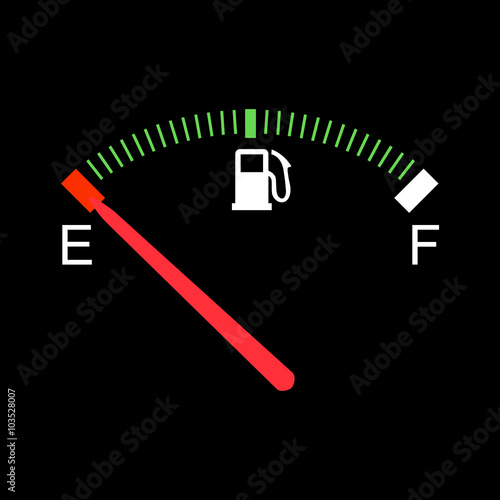 fuel gauge shows empty