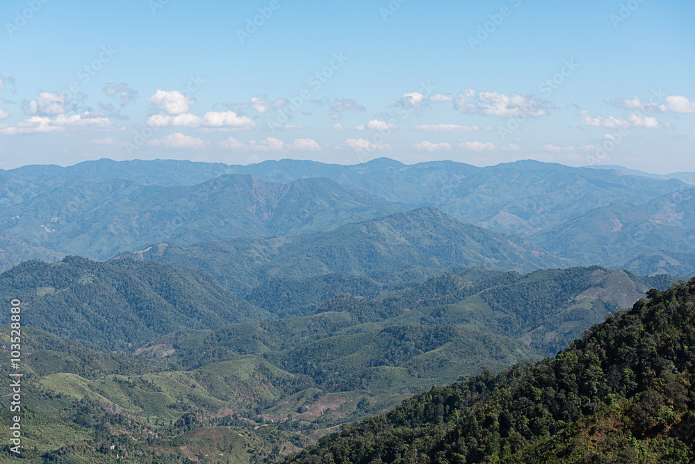 view of mountain range , mountain gap, mountain layer, panorama view