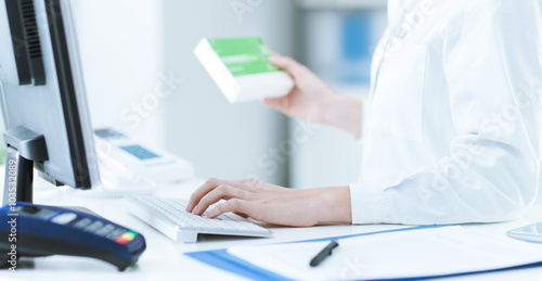 Pharmacist searching products in the database