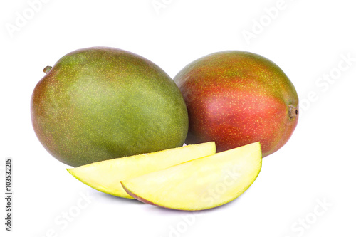 Fresh mango fruit isolated on white background