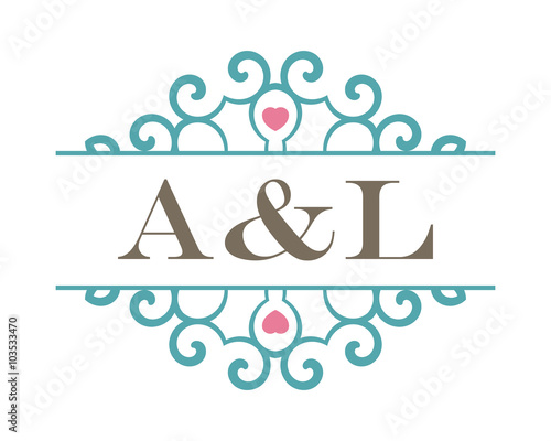 A&L initial ornament wedding logo