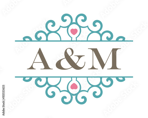 A&M initial ornament wedding logo